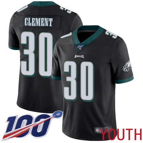 Youth Philadelphia Eagles #30 Corey Clement Black Alternate Vapor Untouchable NFL Jersey Limited Player->youth nfl jersey->Youth Jersey